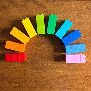 Duplo rainbow color bricks